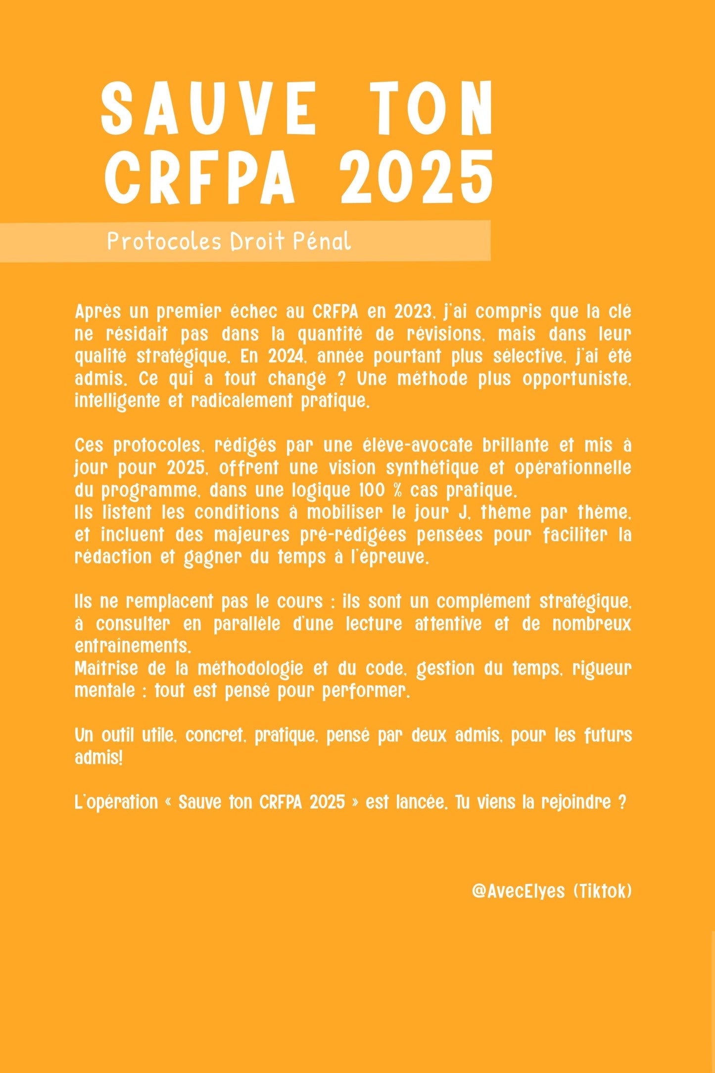 Protocoles Droit pénal - SAUVE TON CRFPA 2025